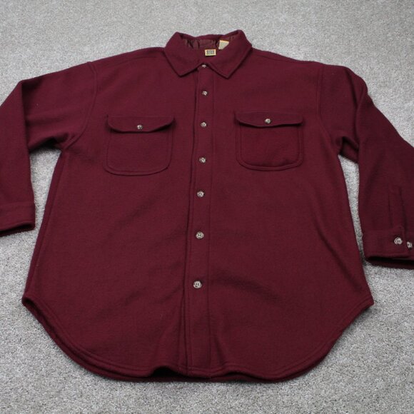 Vintage North West Blue Shirt Mens Medium Red Polyester Double Pocket L/S Button - Picture 2 of 11